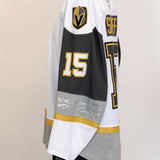 Game-Worn:#15 Christoffer Sedoff White Jersey-494