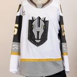 Game-Worn:#15 Christoffer Sedoff White Jersey-494
