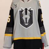 Game-Worn:#15 Jake Leschsyhn Gray Jersey-479