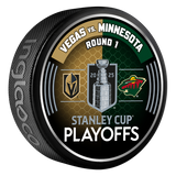 MIN vs. VGK 2025 Stanley Cup Playoffs Dueling Logo Puck