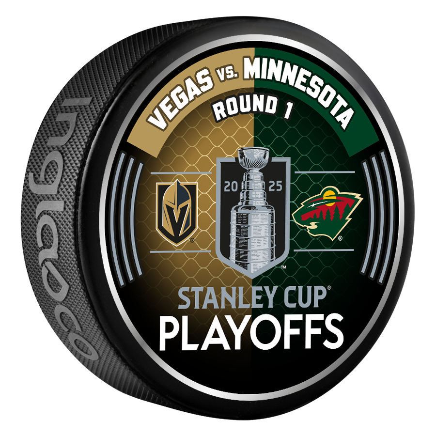 MIN vs. VGK 2025 Stanley Cup Playoffs Dueling Logo Puck