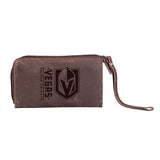 Vegas Golden Knights Brown Leather Wristlet Wallet