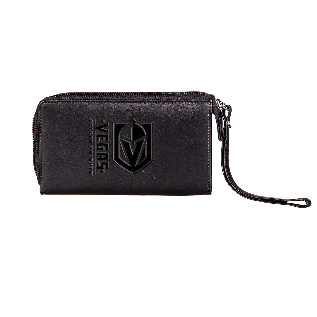 Vegas Golden Knights Black Leather Wristlet Wallet