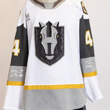 Game-Worn:#44 Layton Ahac White Jersey-547