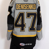 Game-Worn:#47 Grigori Denisenko Gray Jersey-524
