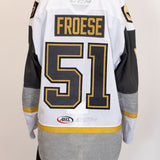 Game-Worn:#51 Byron Froese White Jersey-543