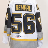 Game-Worn:#56 Sheldon Rempal White Jersey-454