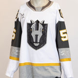 Game-Worn:#56 Sheldon Rempal White Jersey-451