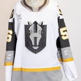 Game-Worn:#56 Sheldon Rempal White Jersey-454
