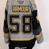 Game-Issued:#58 Ross Armour Gray Jersey-472