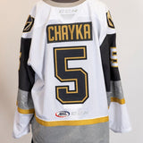 Game-Worn:#5 Daniil Chayka White Jersey-548