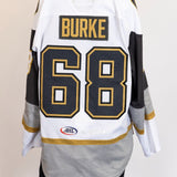 Game-Worn:#68 Cal Burke White Jersey-521