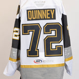 Game-Worn:#72 Gage Quinney White Jersey-496