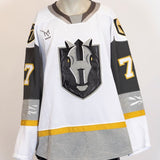 Game-Worn:#77 Carson Focht White Jersey-448