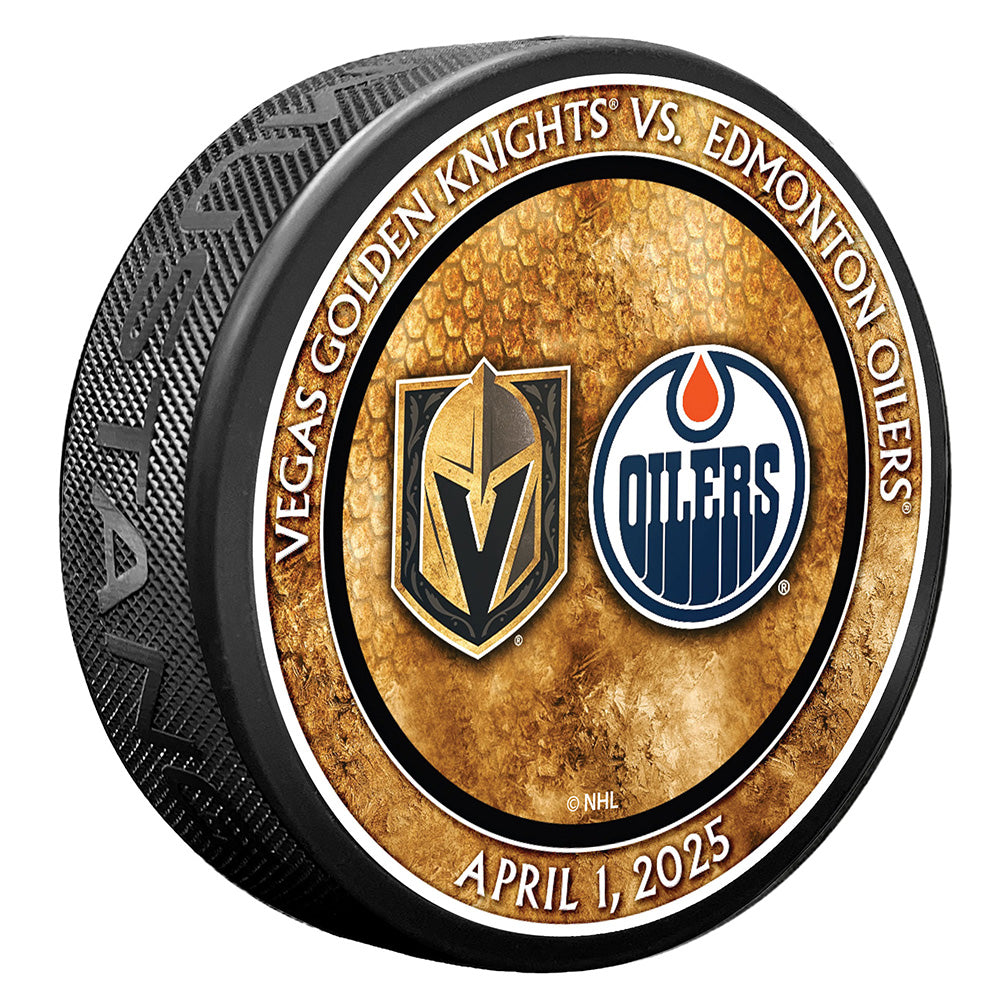 EDM VS. VGK Match-Up Puck 4/1/2025