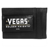 Vegas Golden Knights Black Leather Wallet with Money Clip