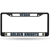 Vegas Golden Knights Black Metal Chrome License Plate Frame