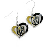 Vegas Golden Knights Swirl Heart Earrings