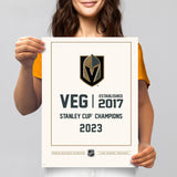 Vegas Golden Knights Stanley Cup Champions Print - 12" x 16" Dynasty Design