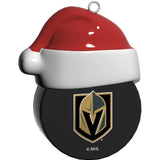 Vegas Golden Knights Ceramic Santa Hockey Puck Ornament