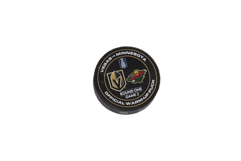 VGK vs MN Round 1 Game 2 Warm-Up Puck