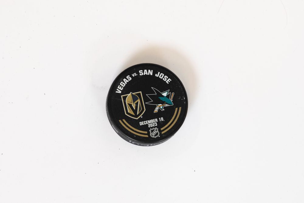 VGK vs SJS Warm-Up Puck-12/10/2023
