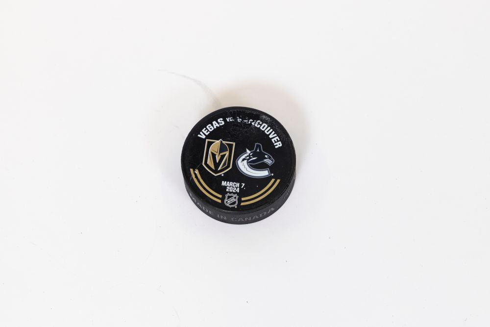 VGK vs VAN Warm-Up Puck-3/7/2024