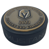 Vegas Golden Knights Stanley Cup Champions Puck - Gold Medallion