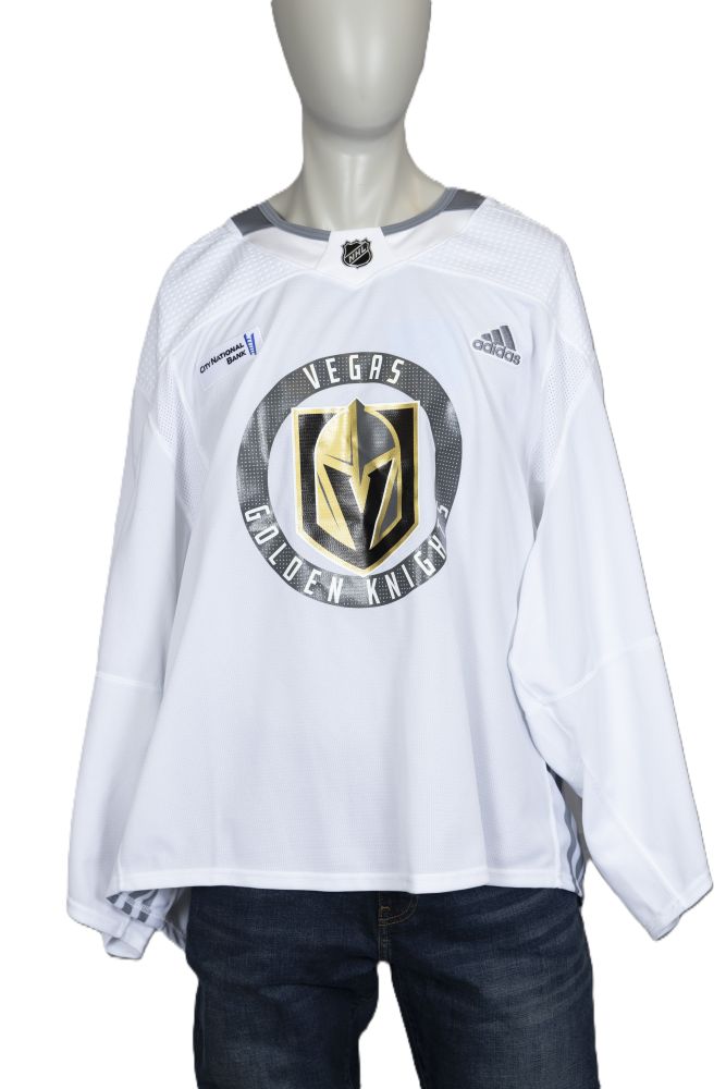 Vegas Golden Knights White/Gray Practice Jersey (City National Arena Patch)