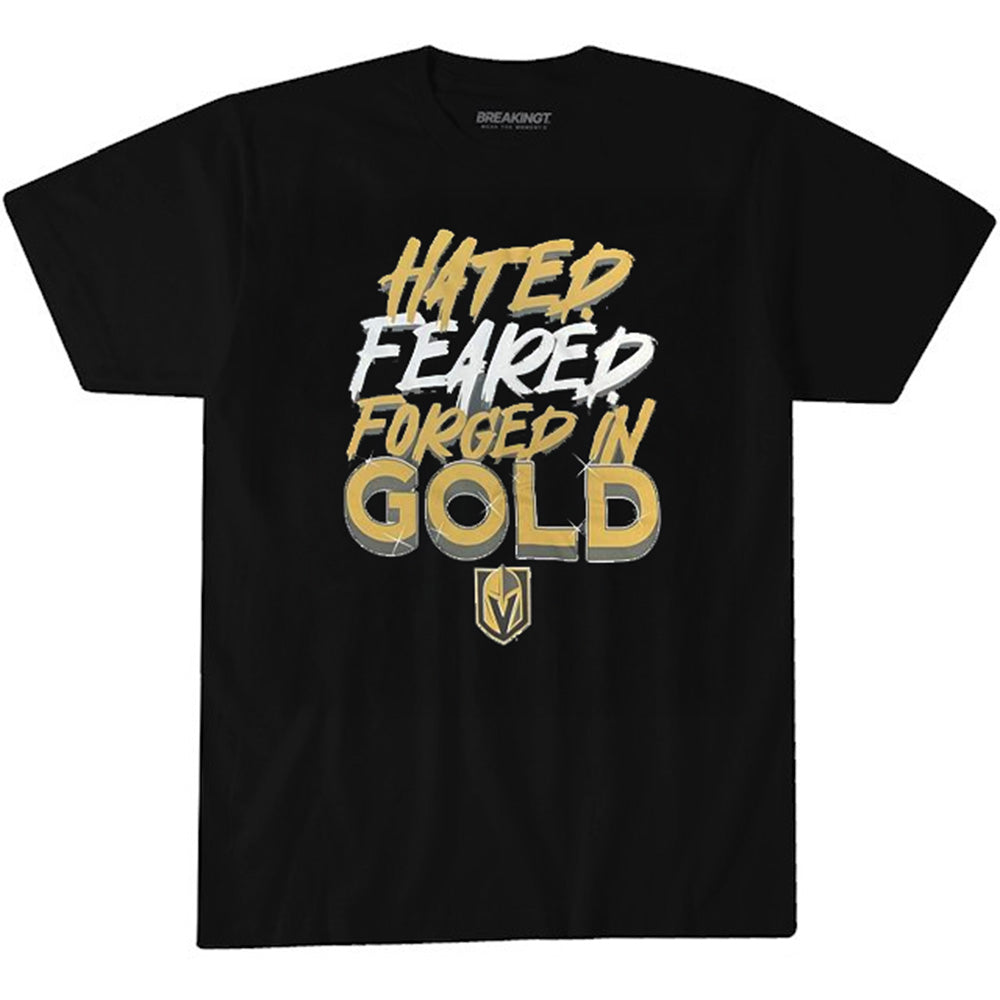 der goldene handschuh t shirt Vegas Golden Knights Hated Feared Forged In Gold T-Shirt