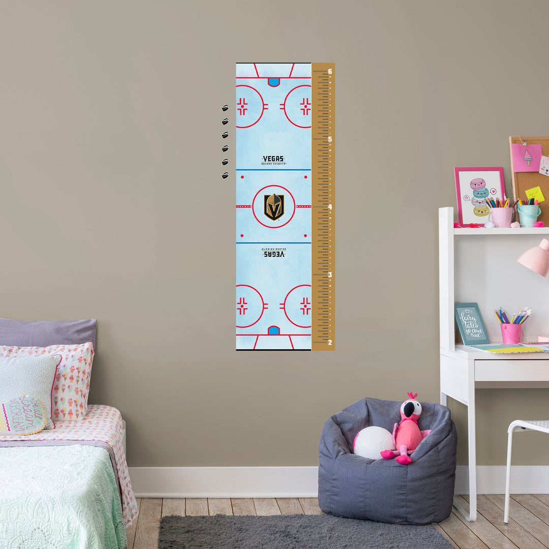 Rink - Growth Chart - Official NHL - Vegas Golden Knights - Reusable Vinyl Wall Decal