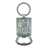Vegas Golden Knights Double Sided Pewter Style Metal Bottle Opener Keychain