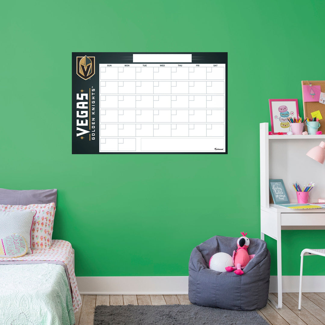 Vegas Golden Knights - Dry Erase Calendar - Official NHL - Reusable Vinyl Wall Decal