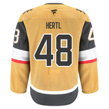 Gold Vegas Golden Knights Fanatics Authentic Pro Jersey 48 Hertl on the back