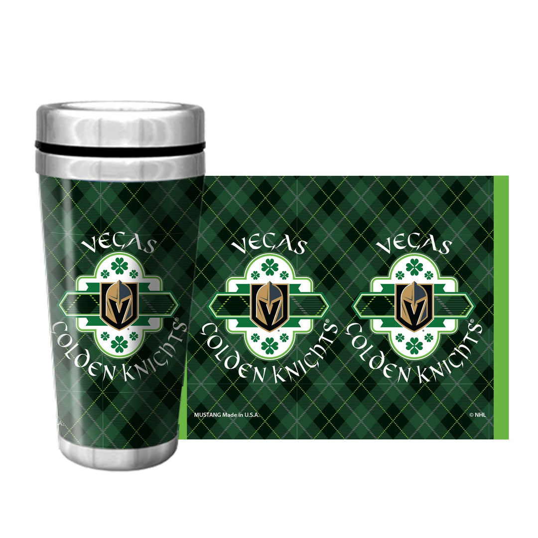 Vegas Golden Knights St. Patrick’s Day Tartan Tumbler