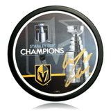 Vegas Golden Knights William Carrier Autographed Stanley Cup Champions Hockey Puck