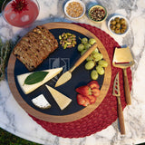 Vegas Golden Knights - Insignia Acacia and Slate Serving Board with Cheese Tools