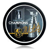 Vegas Golden Knights Zach Whitecloud Autographed Stanley Cup Champions Hockey Puck