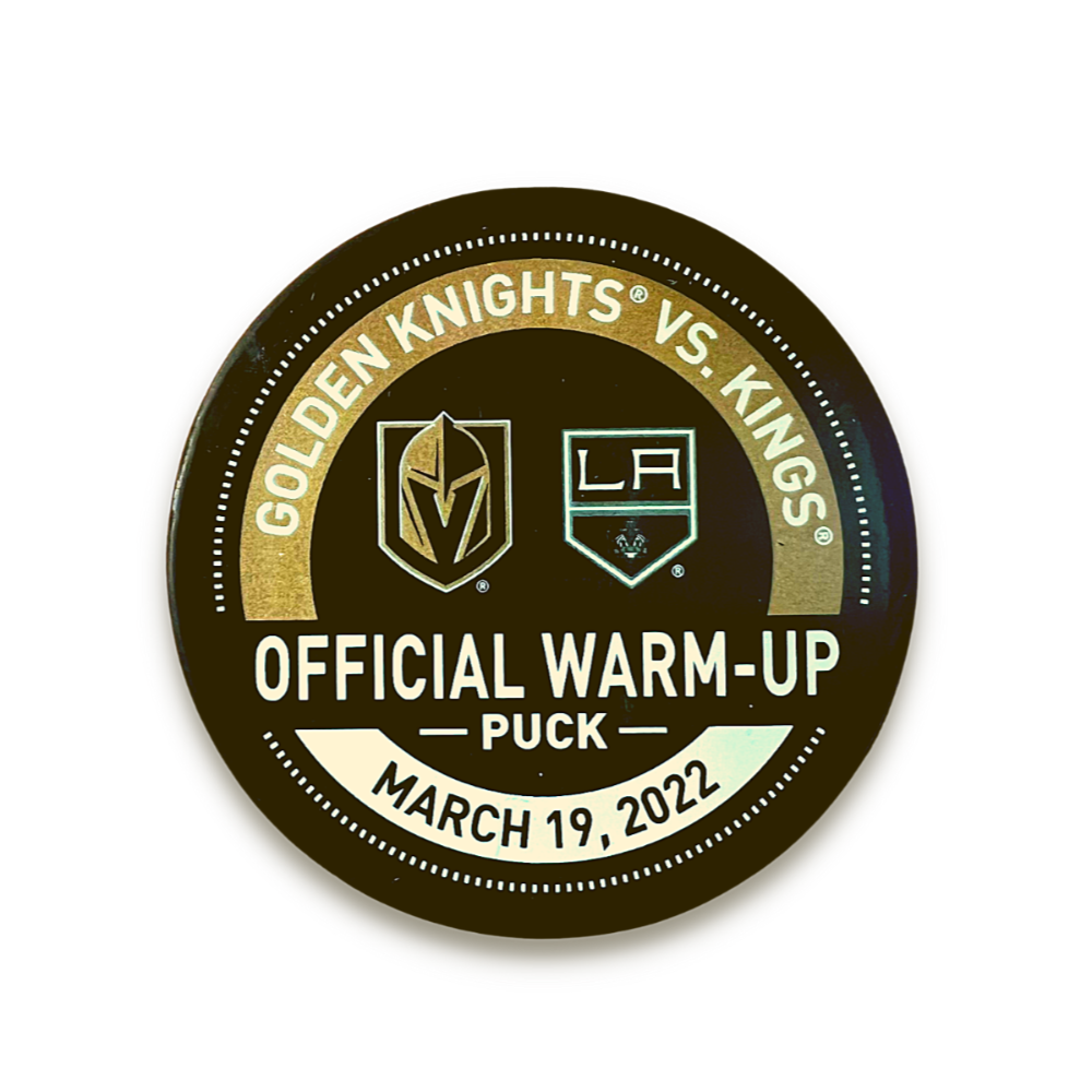 3/19/22 Los Angeles Kings vs. Vegas Golden Knights Warm-up Puck