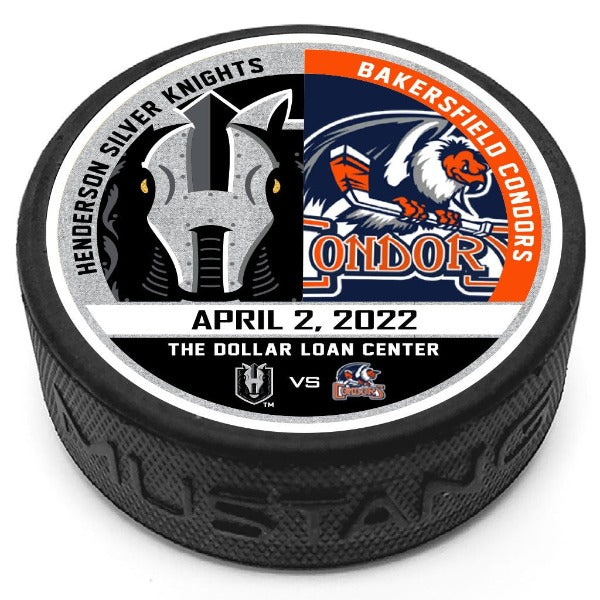 Henderson Silver Knights vs Bakersfield Condors 4/2/22 Match-up Puck