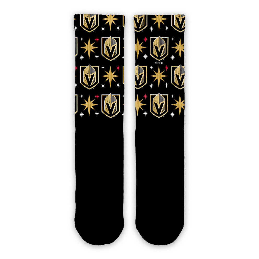 Vegas Golden Knights Logo Pattern Lifestyle Black Socks