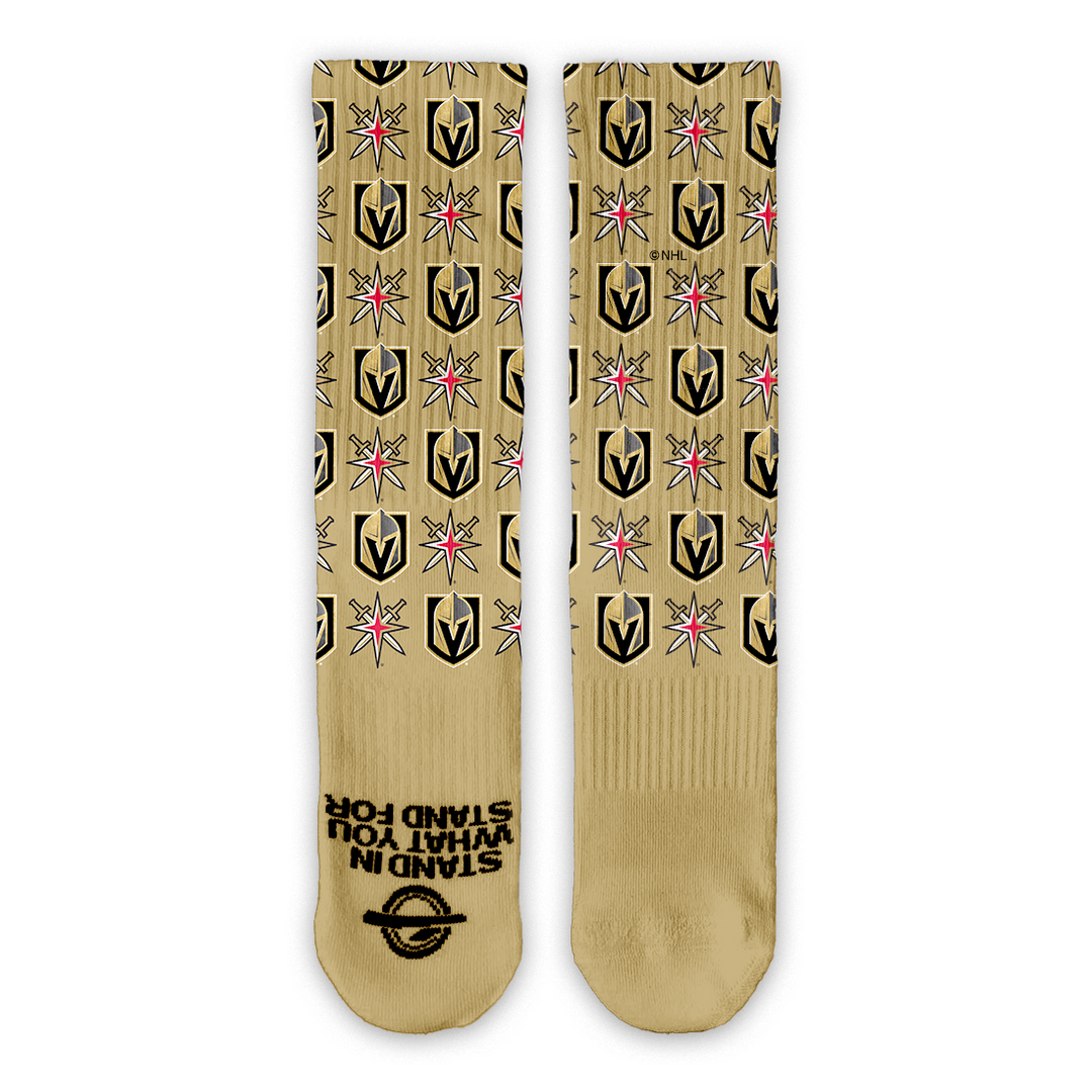 Vegas Golden Knights Logo Pattern Lifestyle Gold Socks
