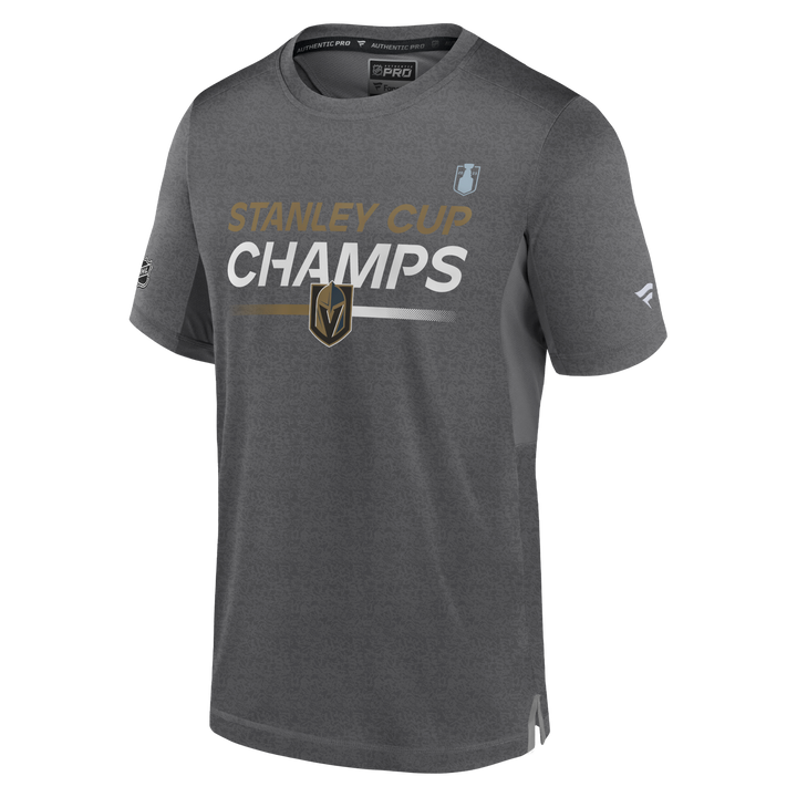 Vegas Golden Knights Stanley Cup Champs Authentic Pro Gray Tee