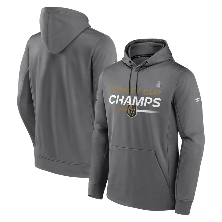 Vegas Golden Knights Stanley Cup Champs Authentic Pro Gray Hoodie