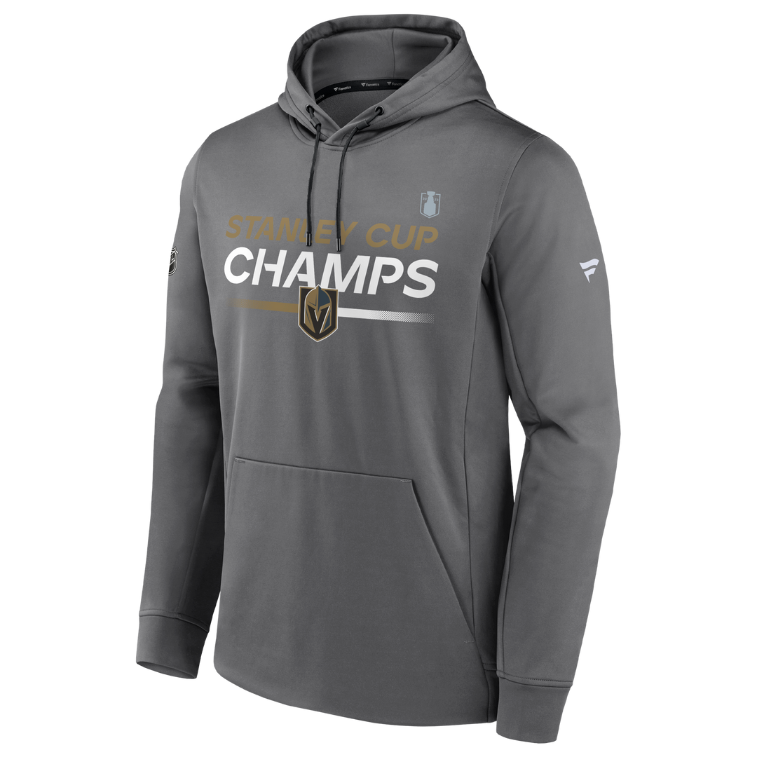 Vegas Golden Knights Stanley Cup Champs Authentic Pro Gray Hoodie
