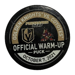 10/7/21 Preseason ARI vs. VGK Warm-up Puck - Puck