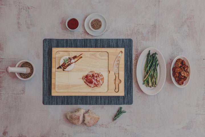 Vegas Golden Knights Hockey Rink Icon Glass Top Cutting Board & Knife Set