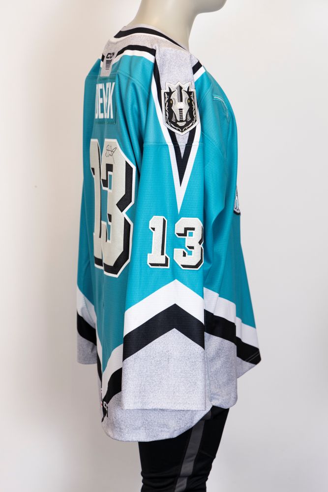 Game-Worn:#13 Jakub Demek Signed Thunder Knight Jersey-328