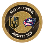 CBS vs. VGK Gold Glitter Game Puck 1/8/2026 - Vegas Team Store