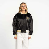Vegas Golden Knights Satin Oversized Bomber Jacket - Vegas Team Store